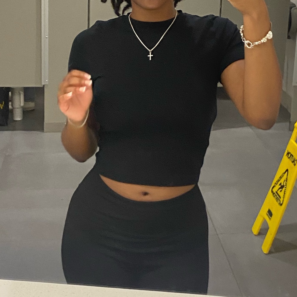 A New Day Black Crop Top